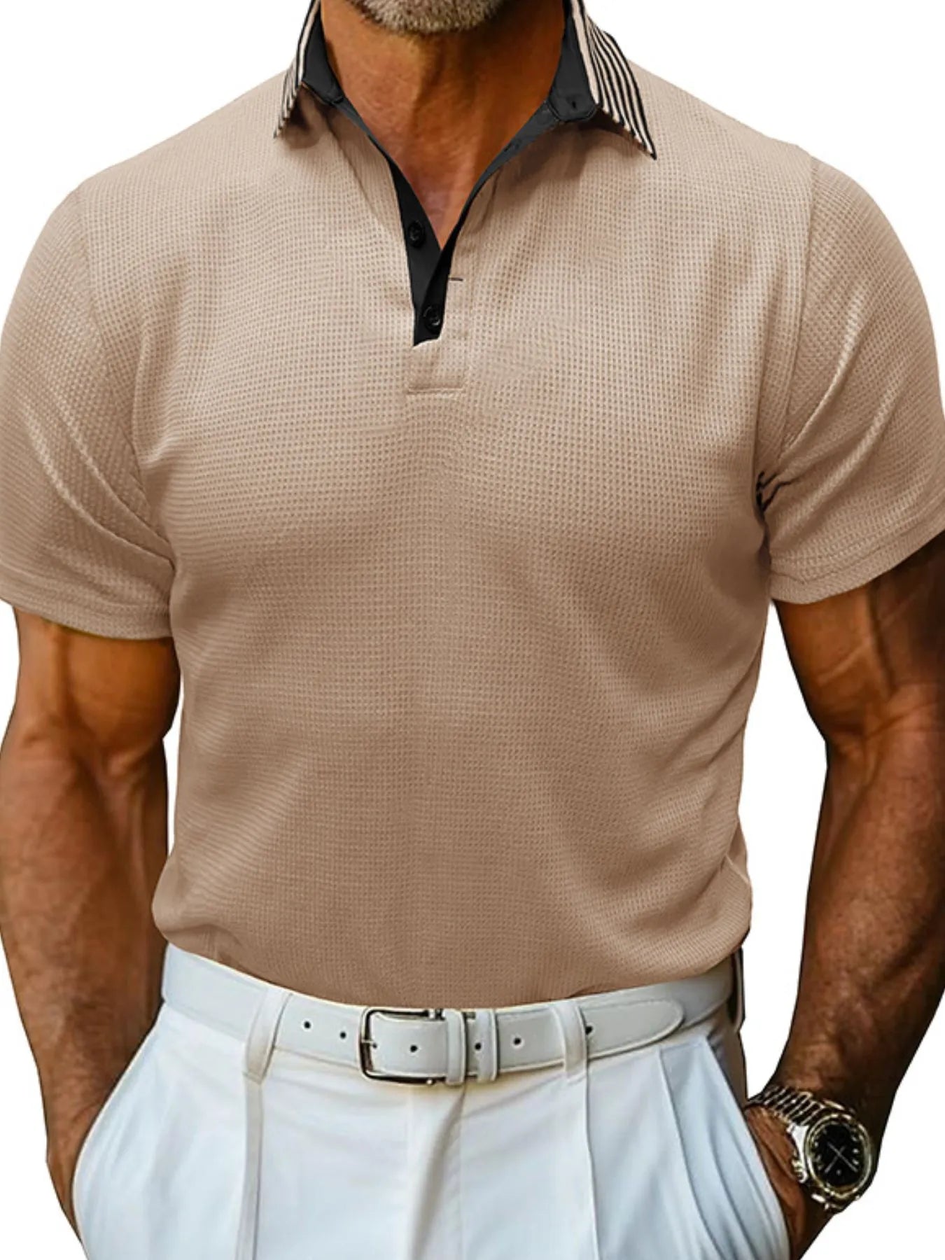 Men's Classic Textured Golf Polo Shirt