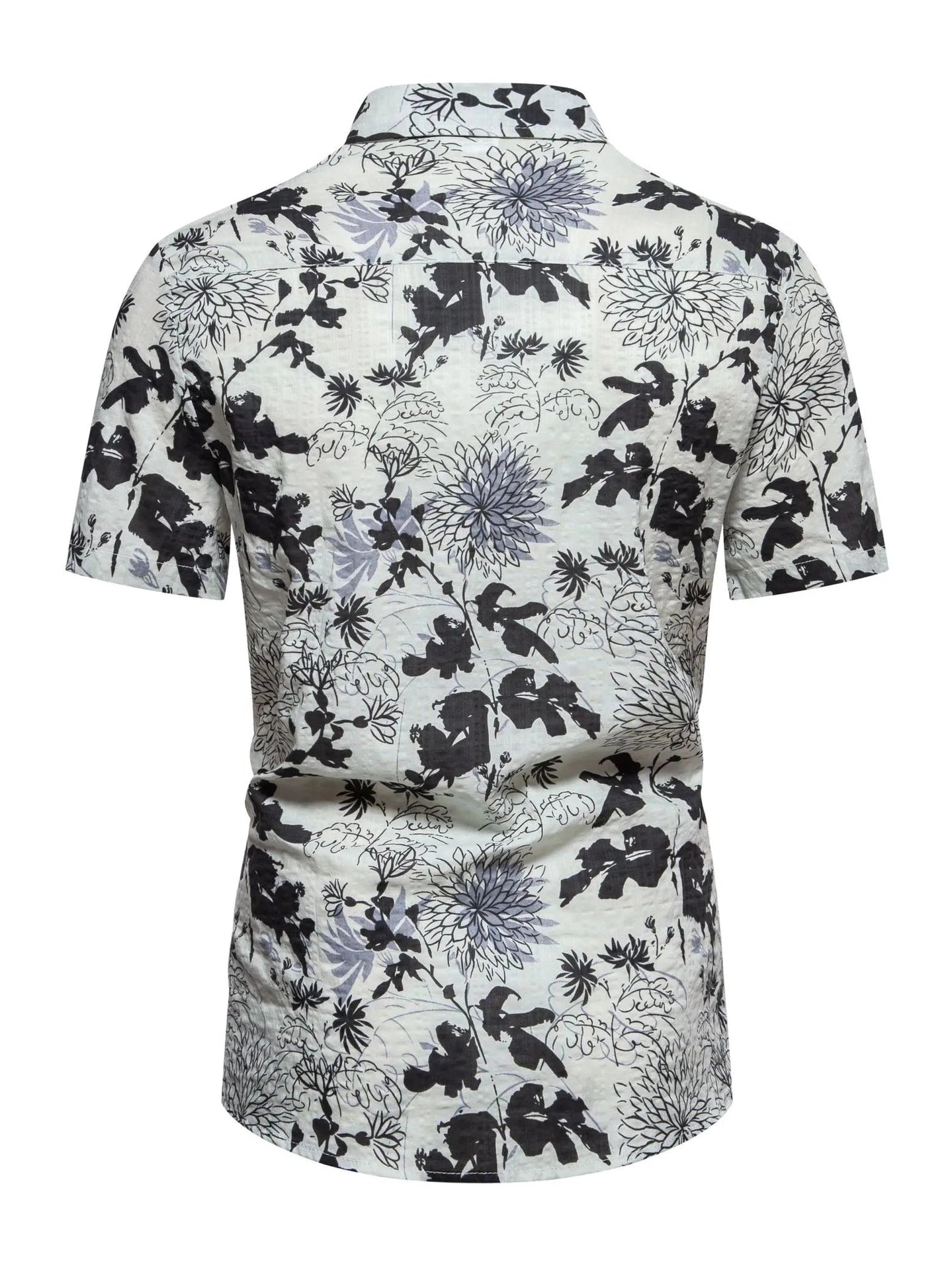 Men's Plus Size Floral Print Short Sleeve Button Down Shirt Trendsi