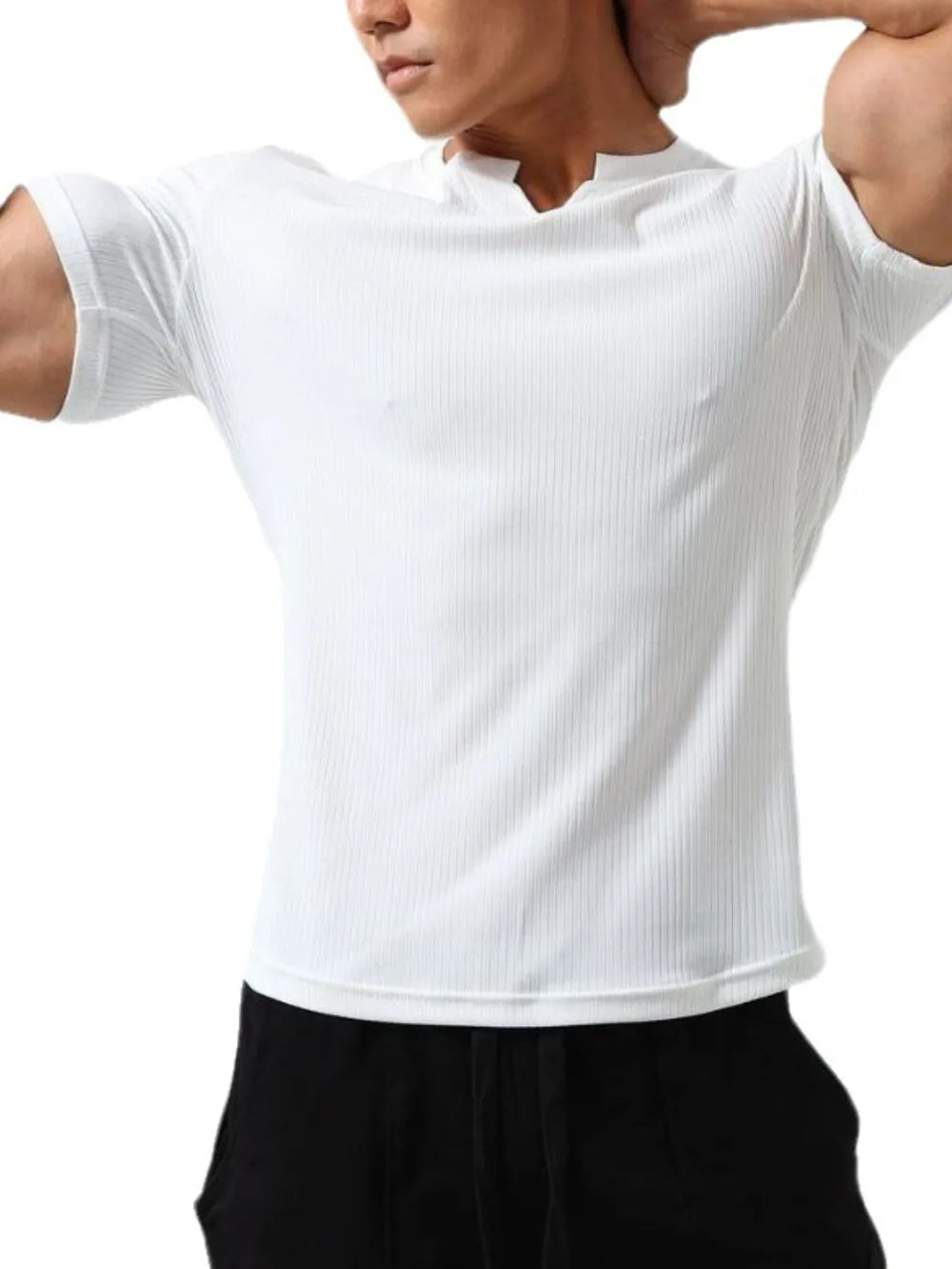 Men's Plus Size Notched Short Sleeve T-Shirt Trendsi