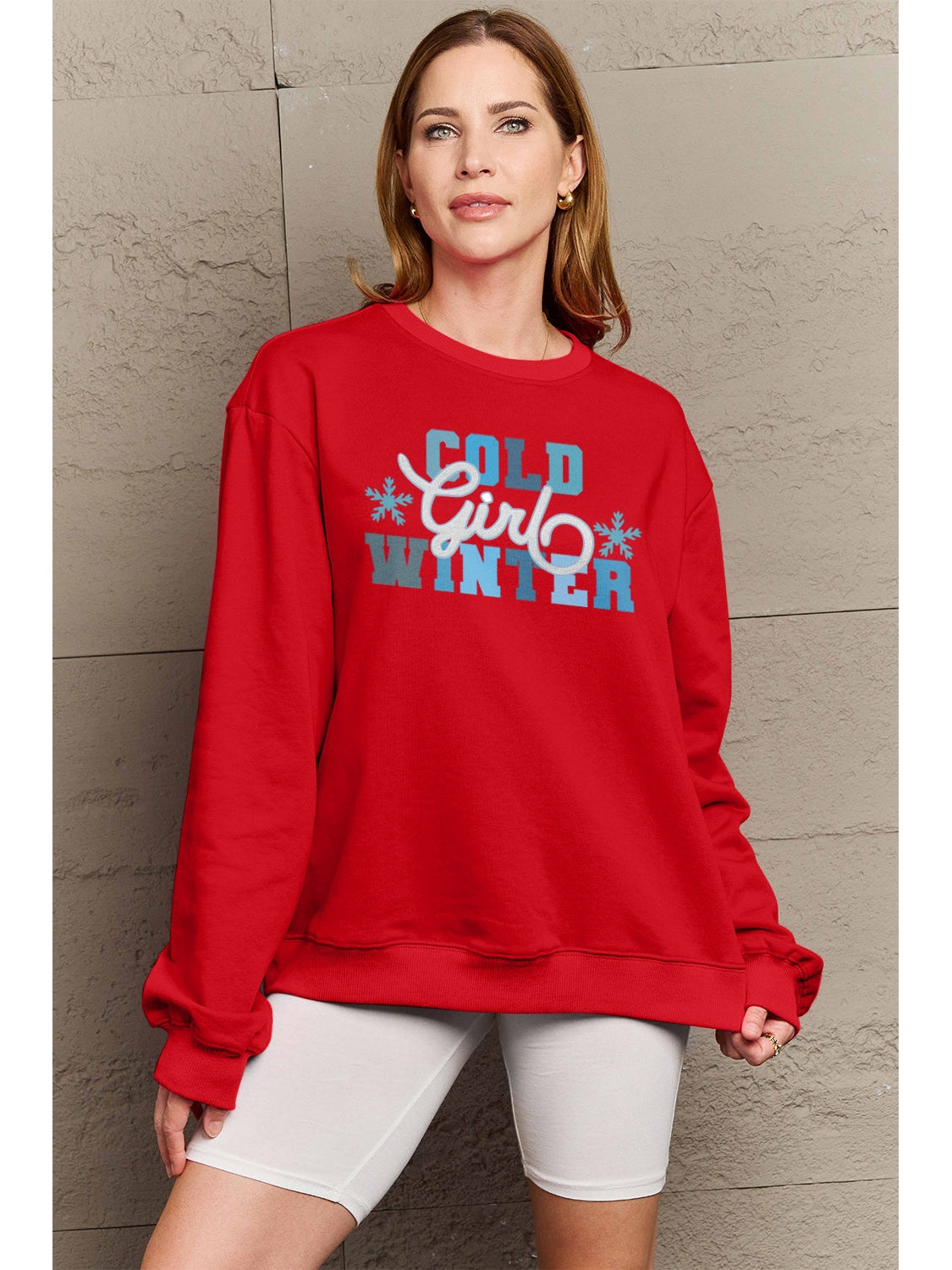 Simply Love Full Size COLD WINTER Graphic Long Sleeve Sweatshirt NicholesGifts