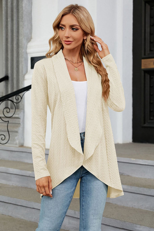 Women Open Front Long Sleeve Cardigan