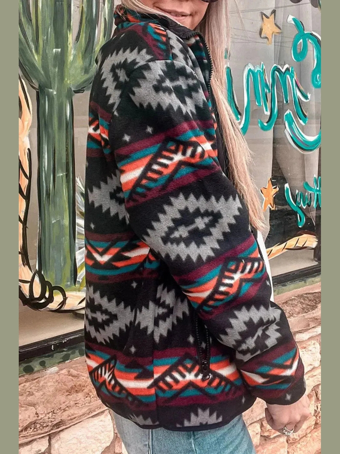 Zip Up Long Sleeve Jacket Trendsi