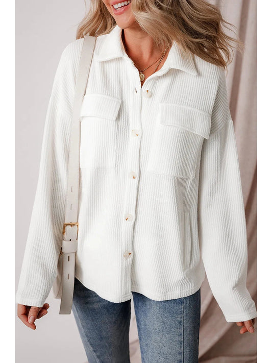 NicholesGifts Women Button Up Long Sleeve Shacket NicholesGifts