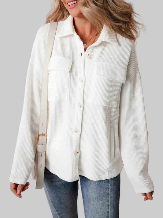 Women NicholesGifts Women Button Up Long Sleeve Shacket nicholesgifts