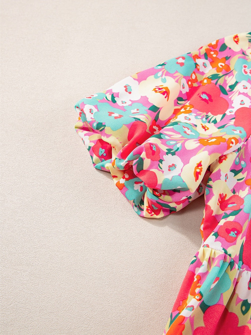 Peplum Floral V-Neck Short Sleeve Blouse NicholesGifts