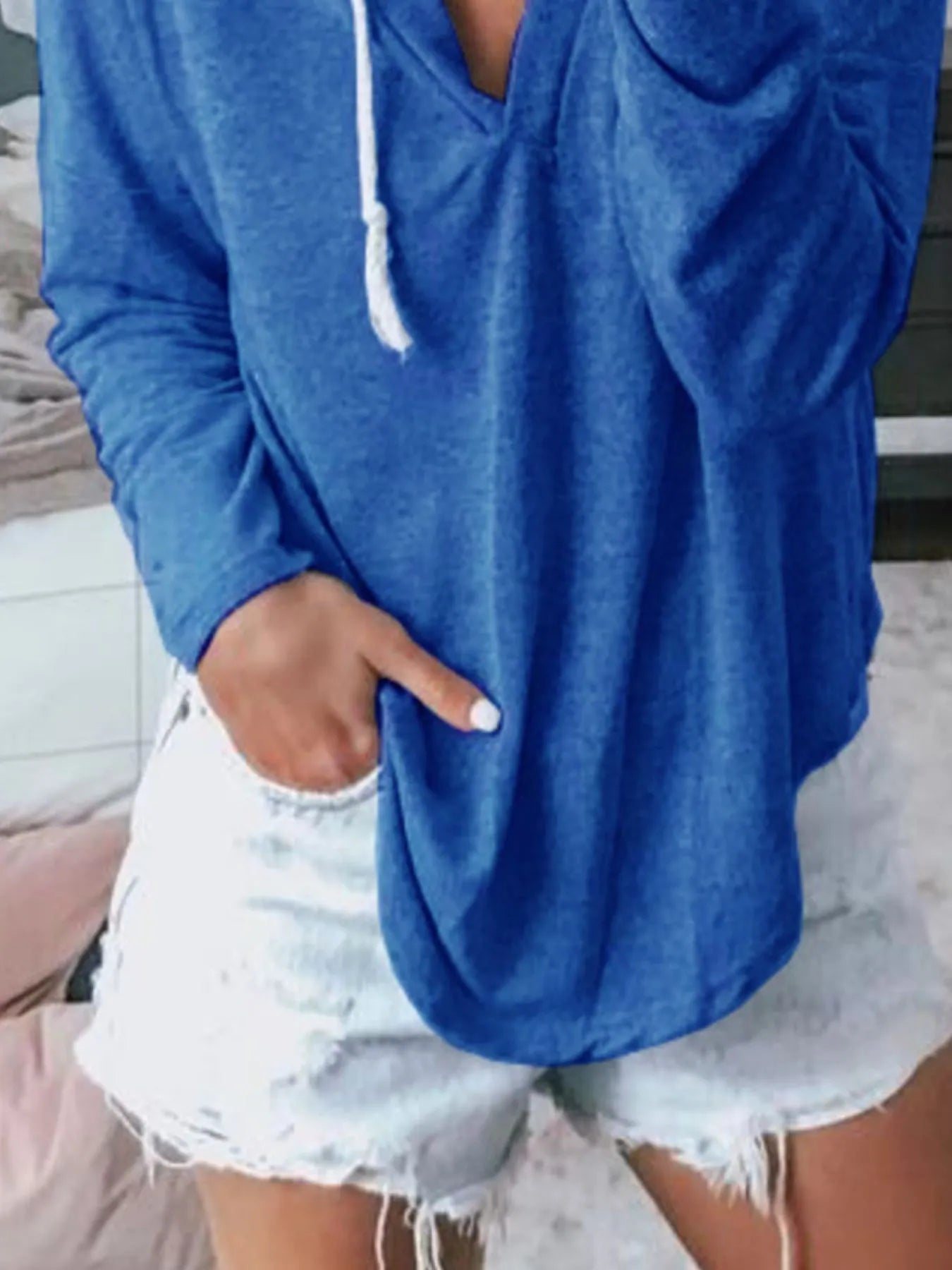 Full Size Drawstring Long Sleeve Hoodie Plus Size