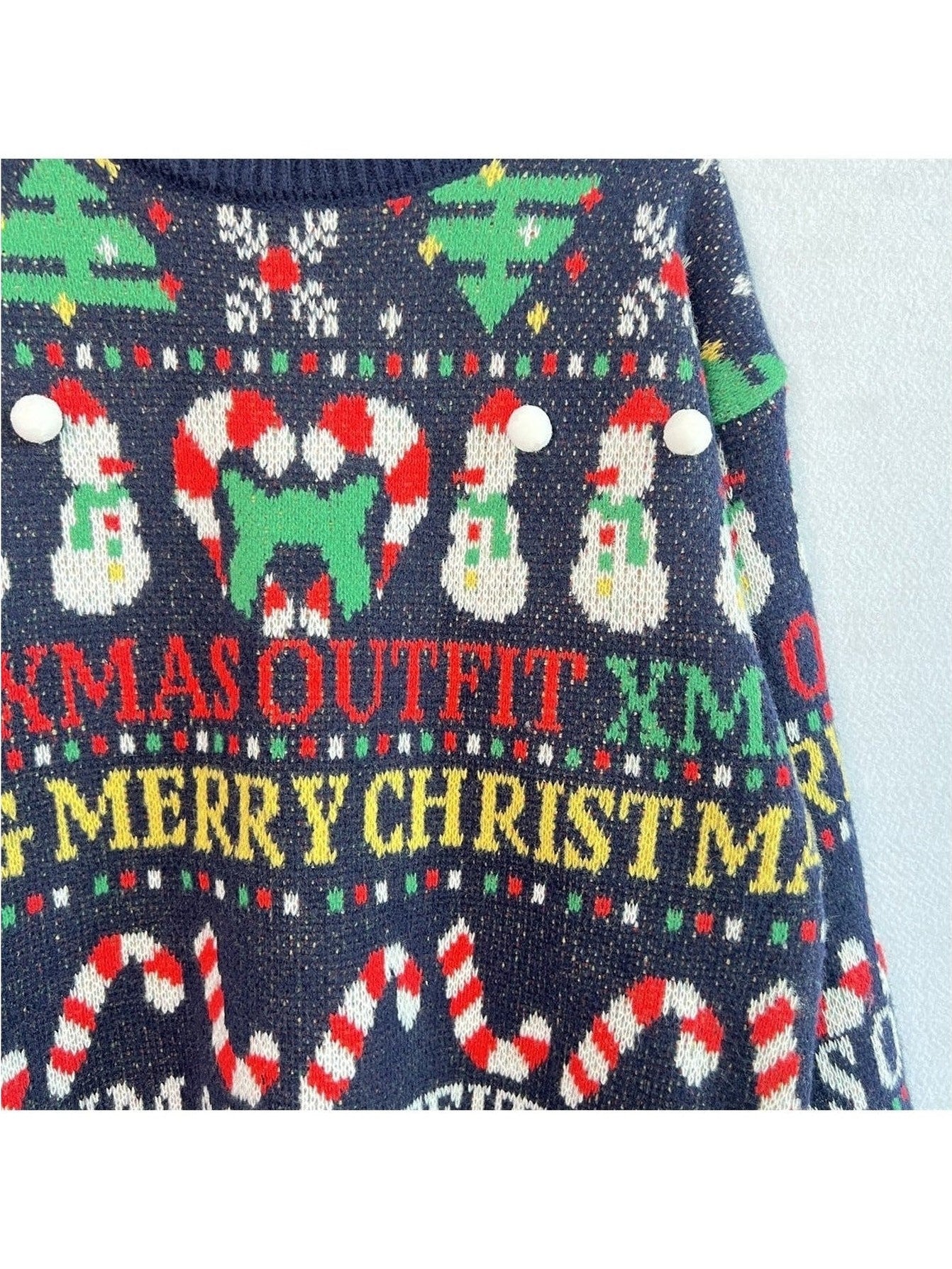 Christmas Pattern Round Neck Long Sleeve Sweater