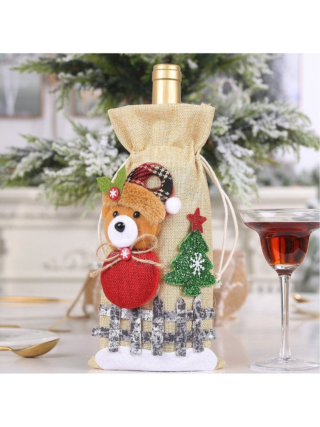Assorted 2-Piece Christmas Doll Wine Bottle Covers