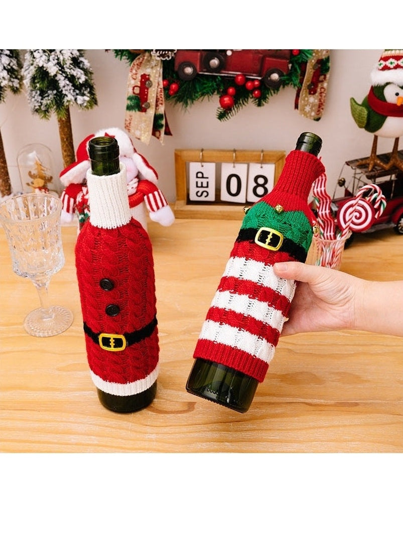2-Piece Cable-Knit Wine Bottle Covers