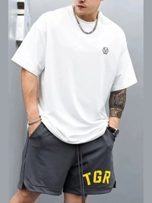 Men's Plus Size Round Neck Half Sleeve T-Shirt Trendsi