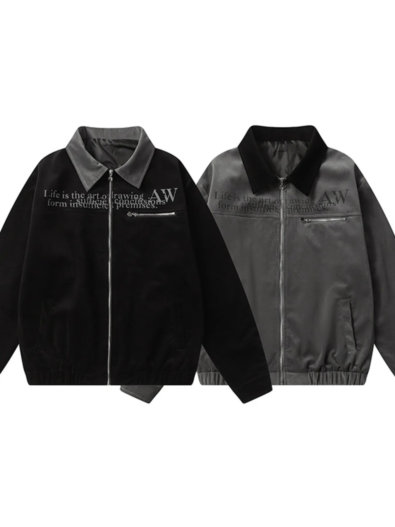 Men's Zip Up Long Sleeve Jacket Trendsi