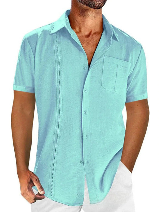 Men's Full Size Casual Short Sleeve Button Down Shirt Plus Size NicholesGifts