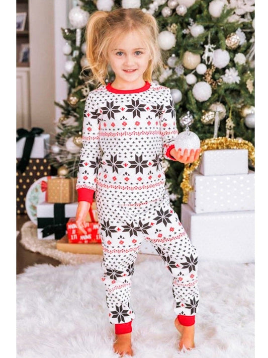 Snowflake Pattern Top and Pants Set