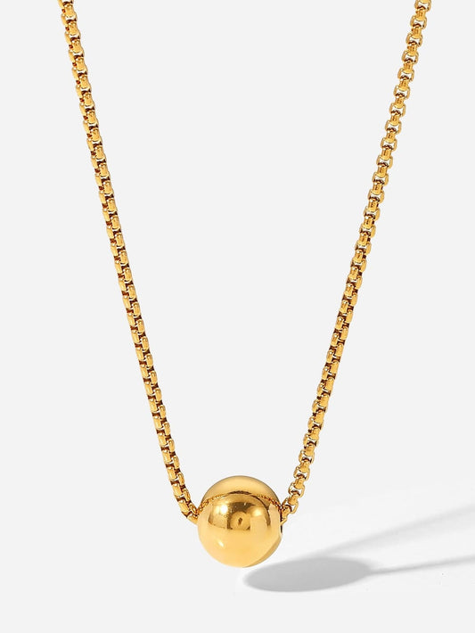 Women 18K Gold-Plated Round Shape Pendant Necklace