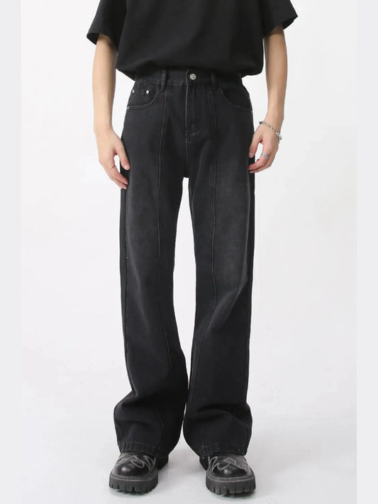 Casual Mid-Rise Elasticated Waistband Jeans Trendsi