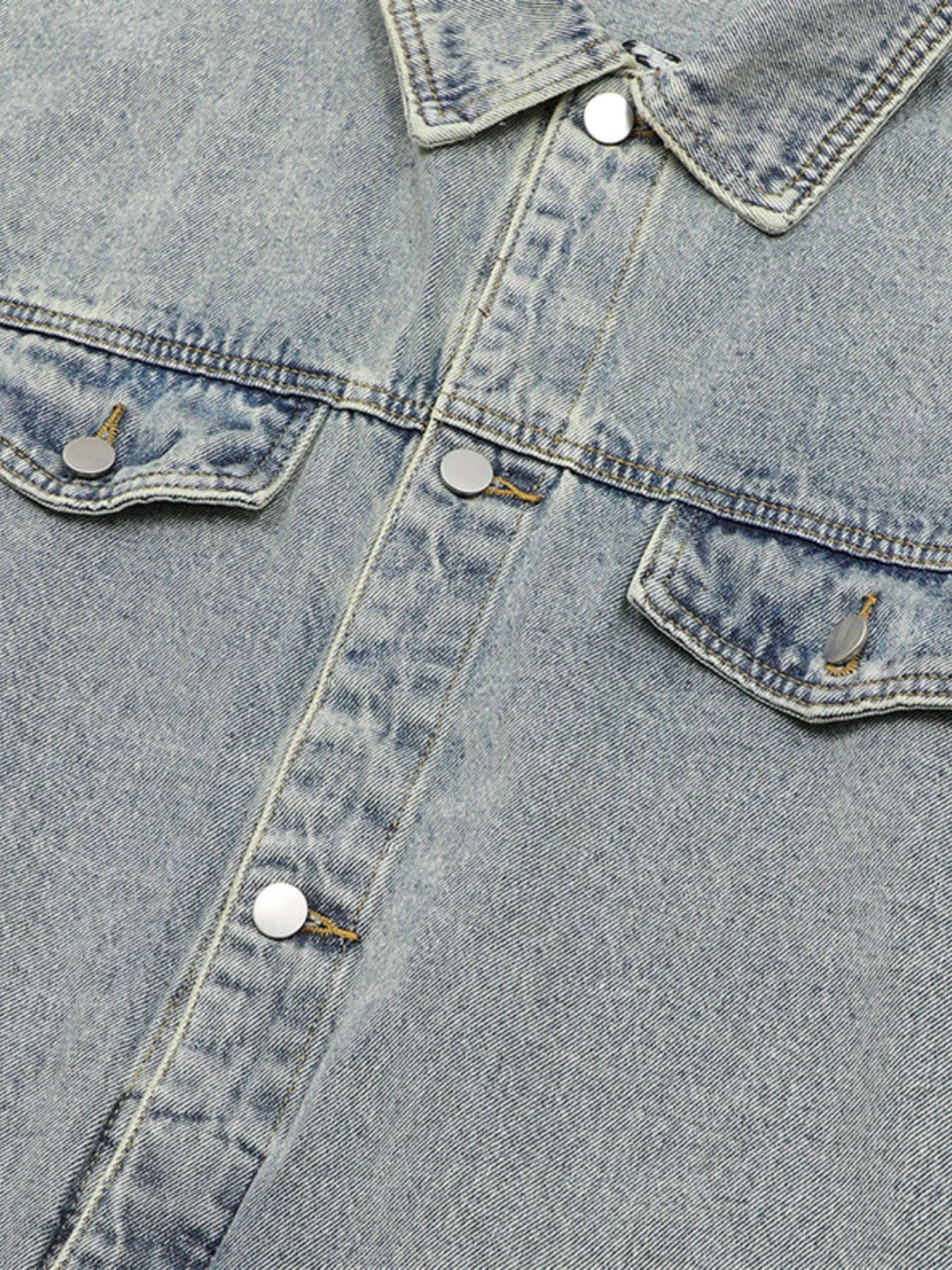 Men's Raw Hem Long Sleeve Denim Jacket Trendsi
