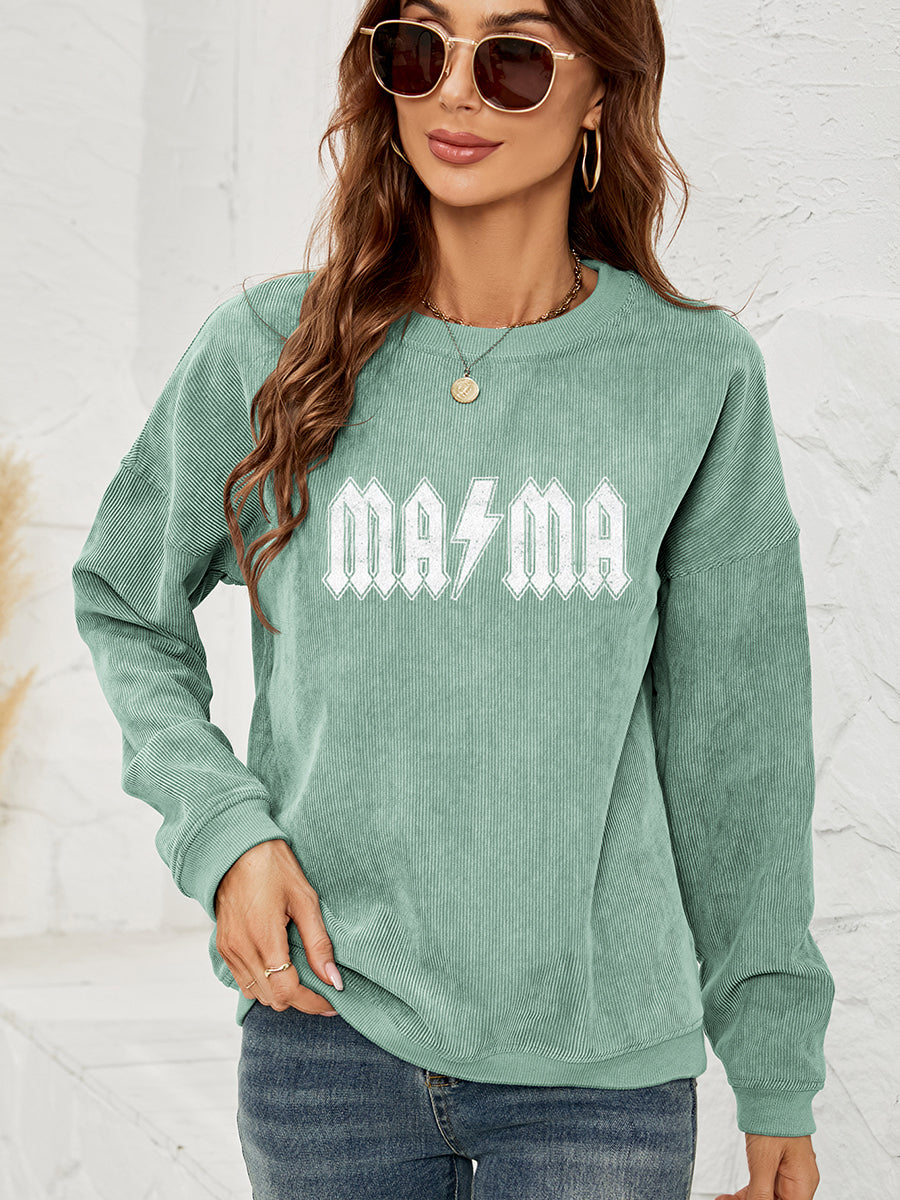 MAMA Graphic Dropped Shoulder Sweatshirt NicholesGifts