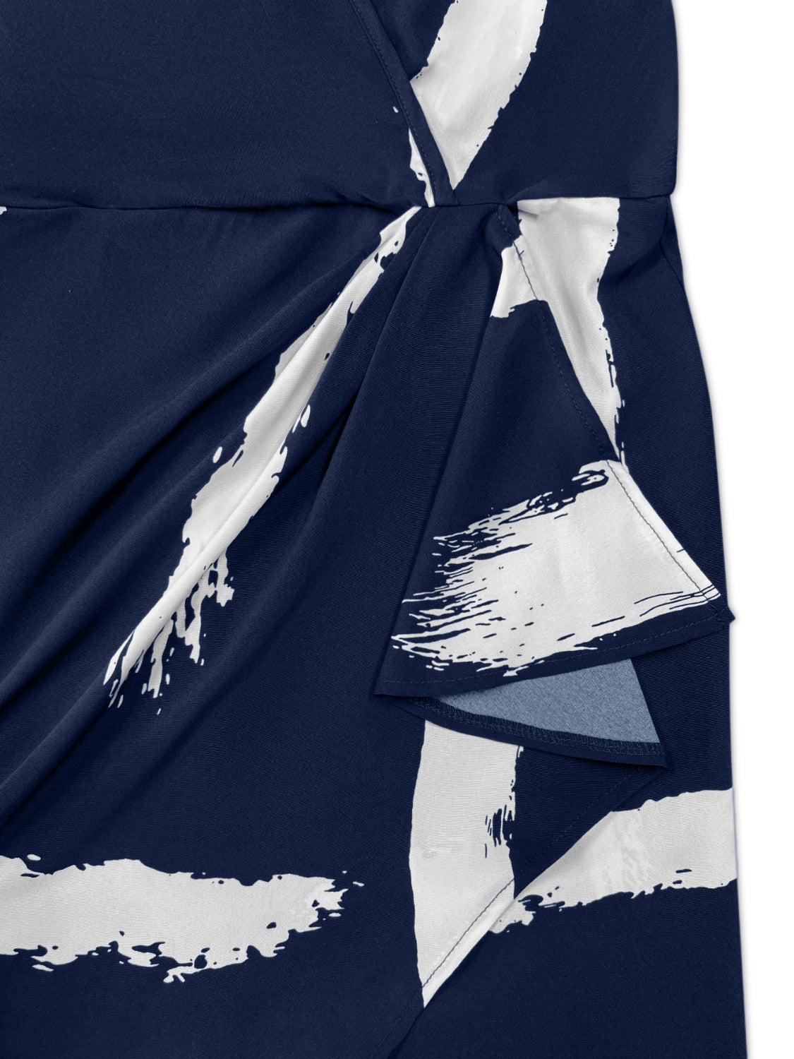 NicholesGifts Women Printed Surplice Sleeveless Knee Length Dress