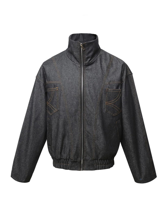 Men's Washed Zip Up Denim Jacket NicholesGifts