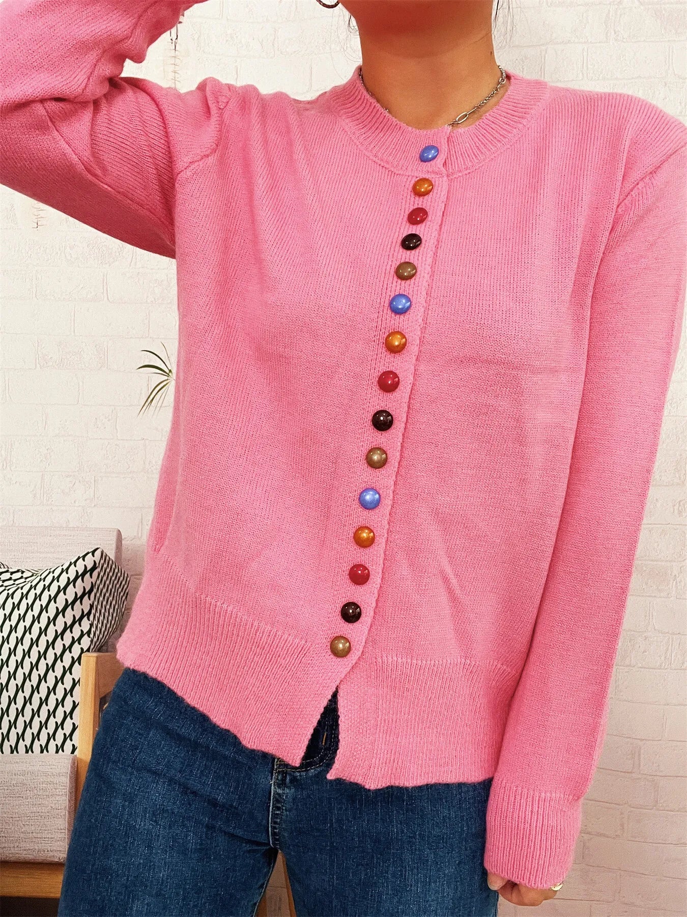 Button Up Long Sleeve Cardigan