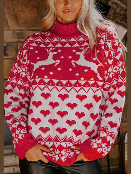 Christmas Element Turtleneck Long Sleeve Sweater NicholesGifts