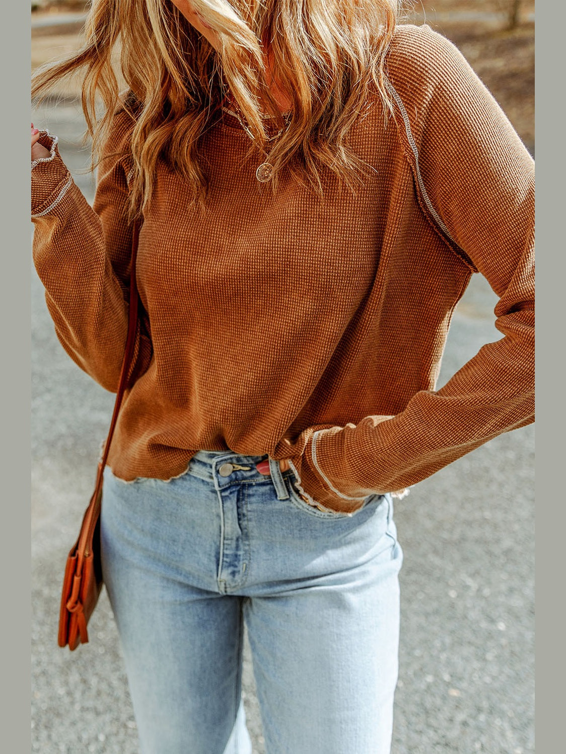 Long Raglan Sleeve Round Neck Top NicholesGifts