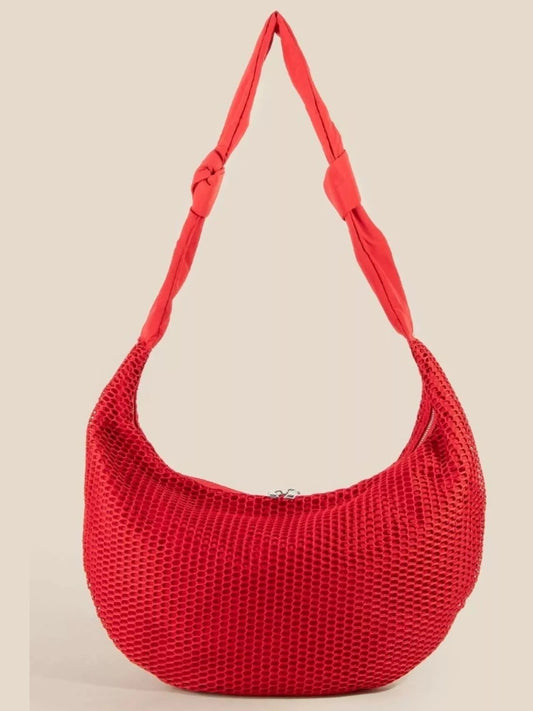 Fame Textured Mesh Knot Shoulder Bag nicholesgifts