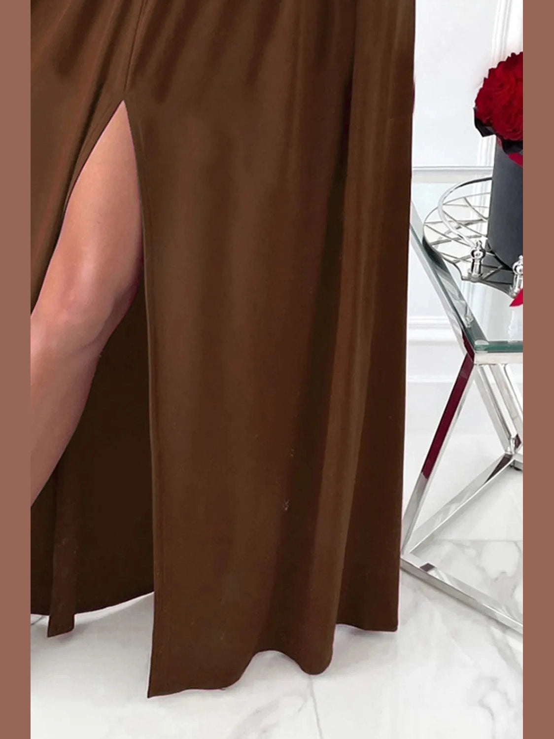 Slit Surplice Long Sleeve Maxi Dress nicholesgifts