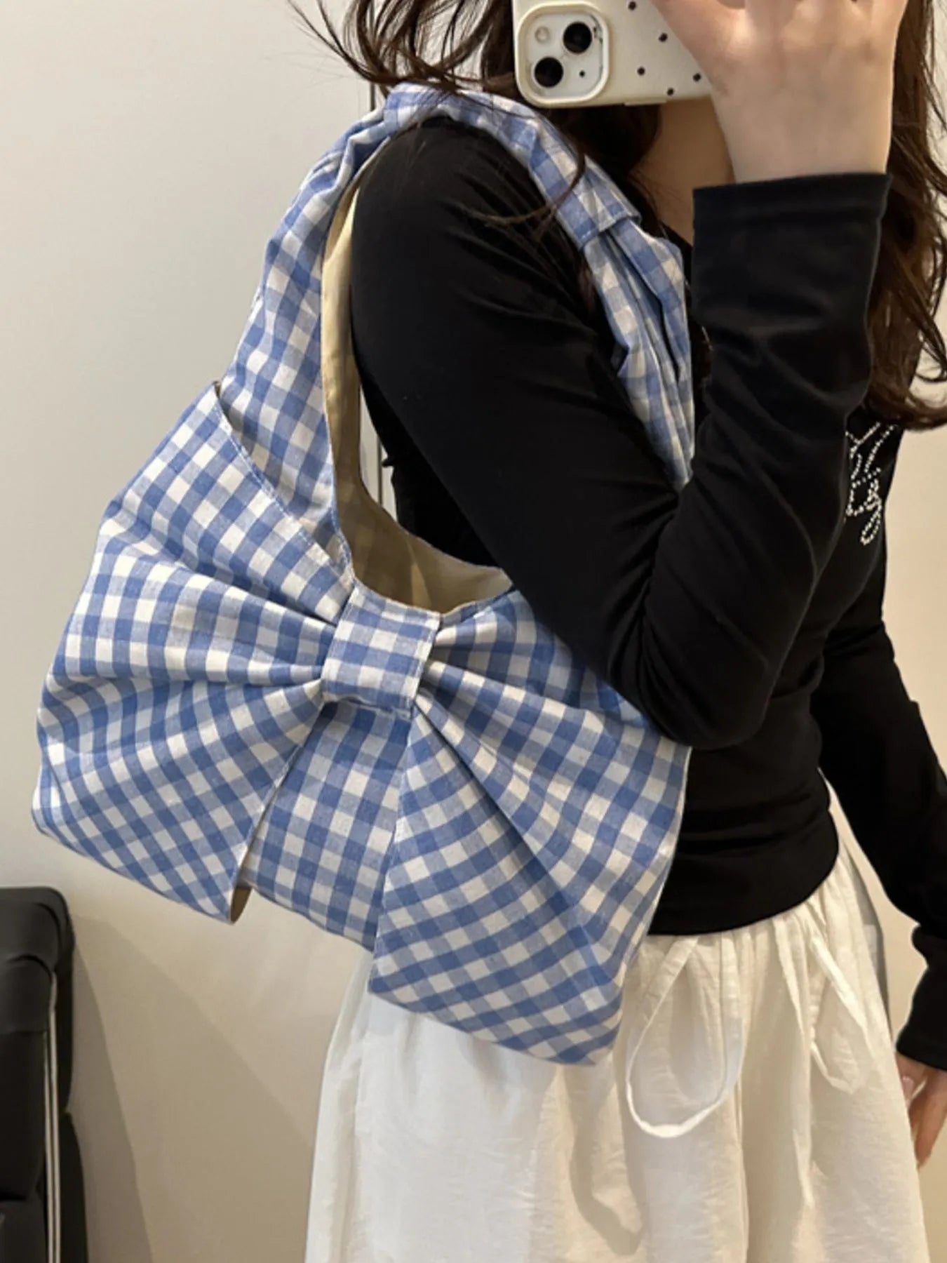 Ruched Bow Shoulder Bag Trendsi