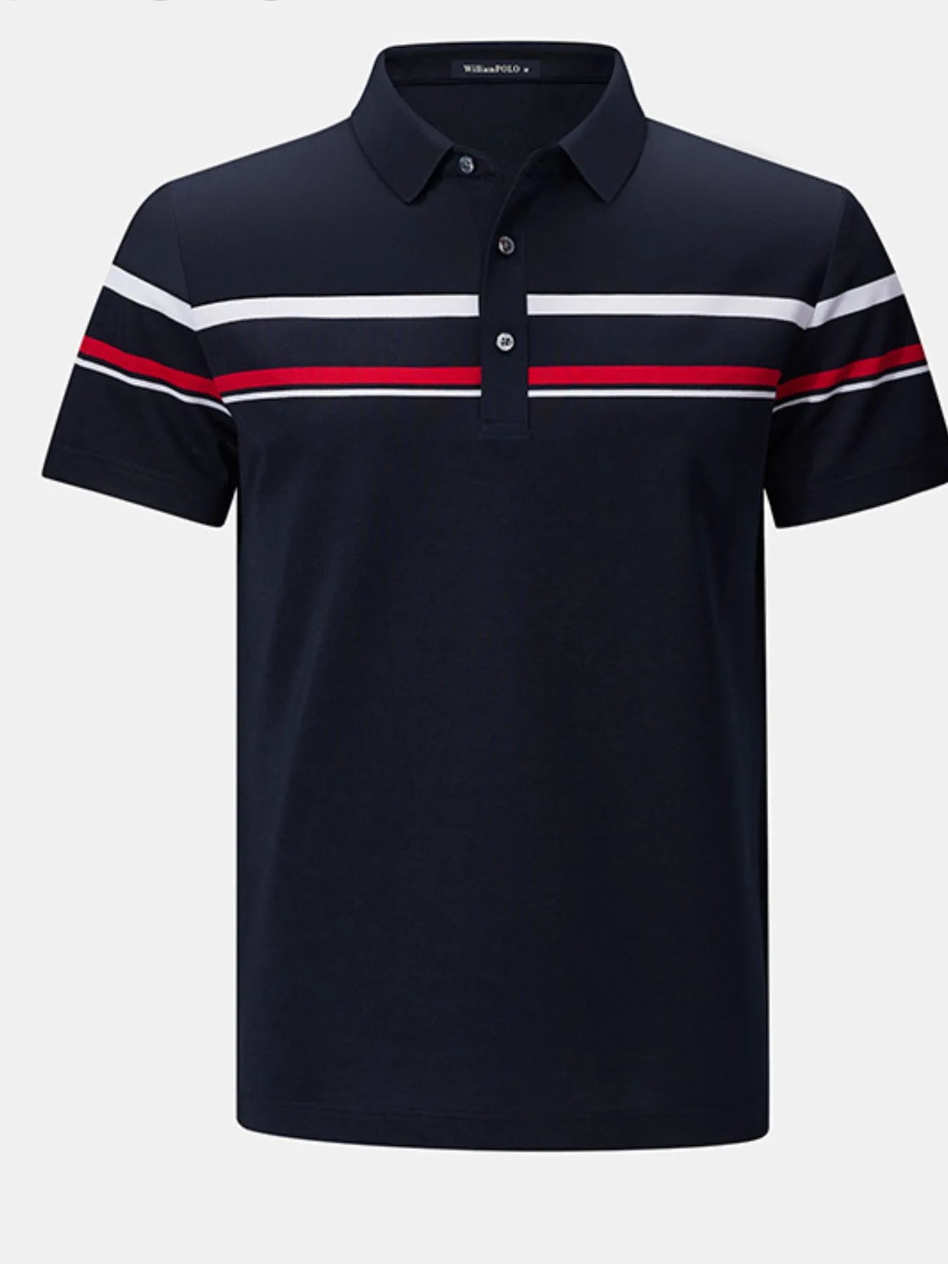 Men's Plus Size Classic Striped Short Sleeve Polo Shirt
