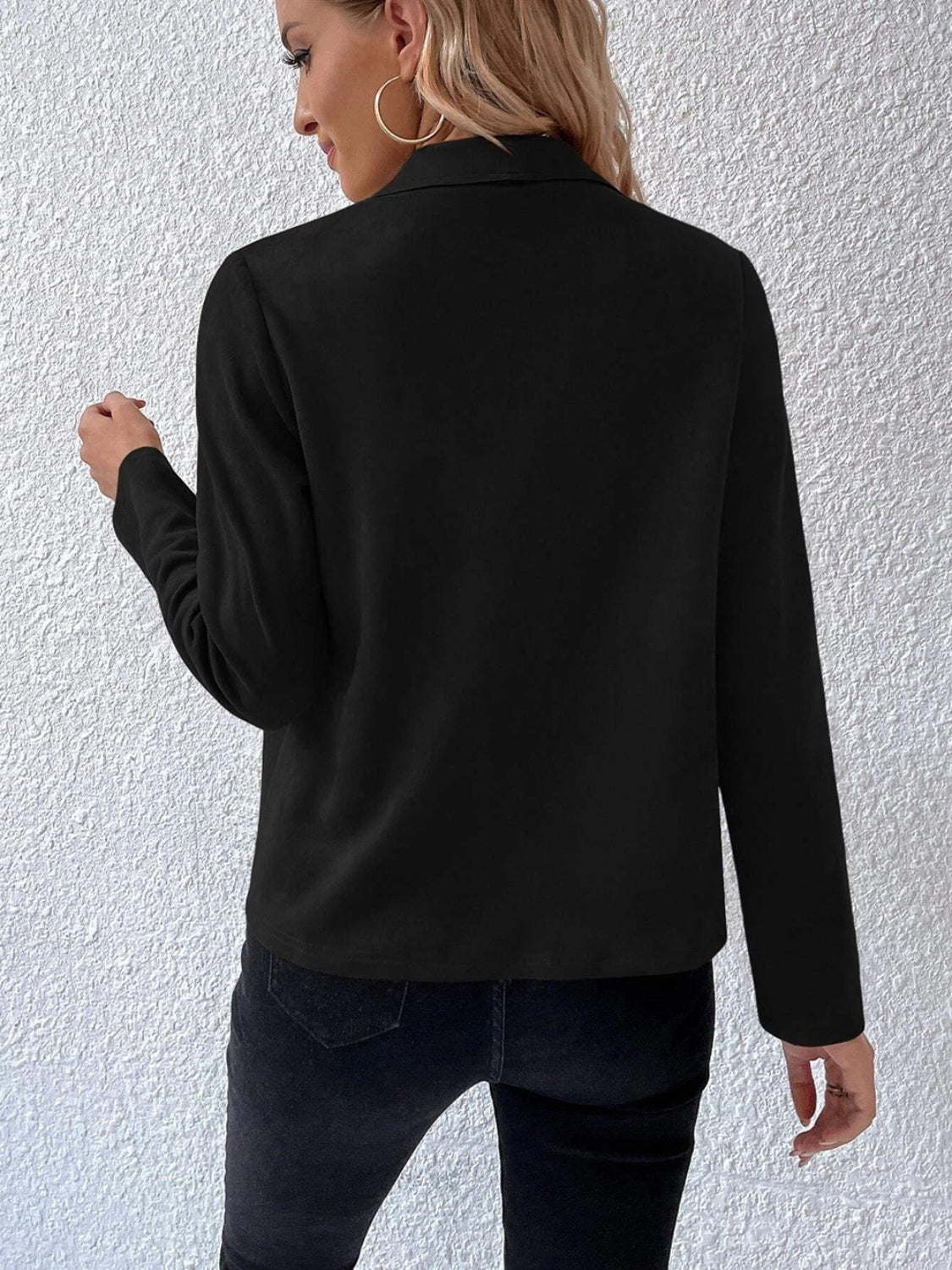 NicholesGifts Women Collared Neck Long Sleeve Jacket NicholesGifts