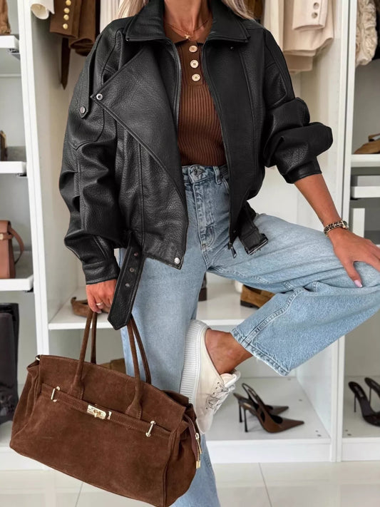 Leather Zip Up Jacket NicholesGifts