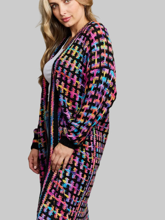 Women Open Front Fringe Hem Cardigan Sweater nicholesgifts