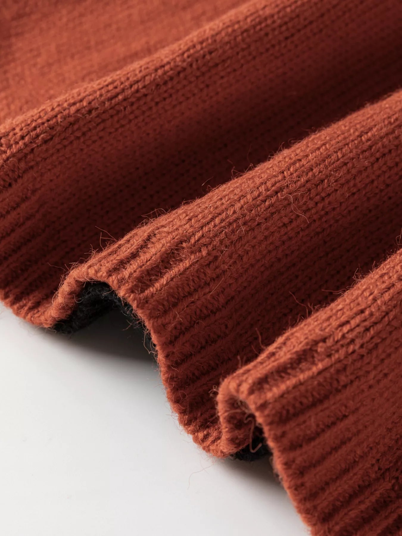 Color Block Turtleneck Drop Shoulder Knit Sweater