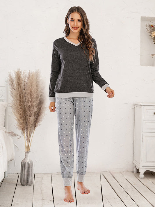 Long Sleeve Top and Polka Dot Pants Set NicholesGifts