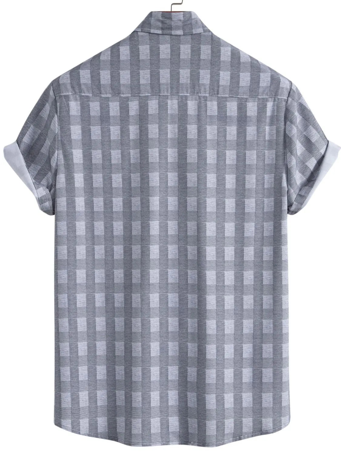 Men's Plus Size Casual Plaid Short Sleeve Button-Down Shirt Trendsi