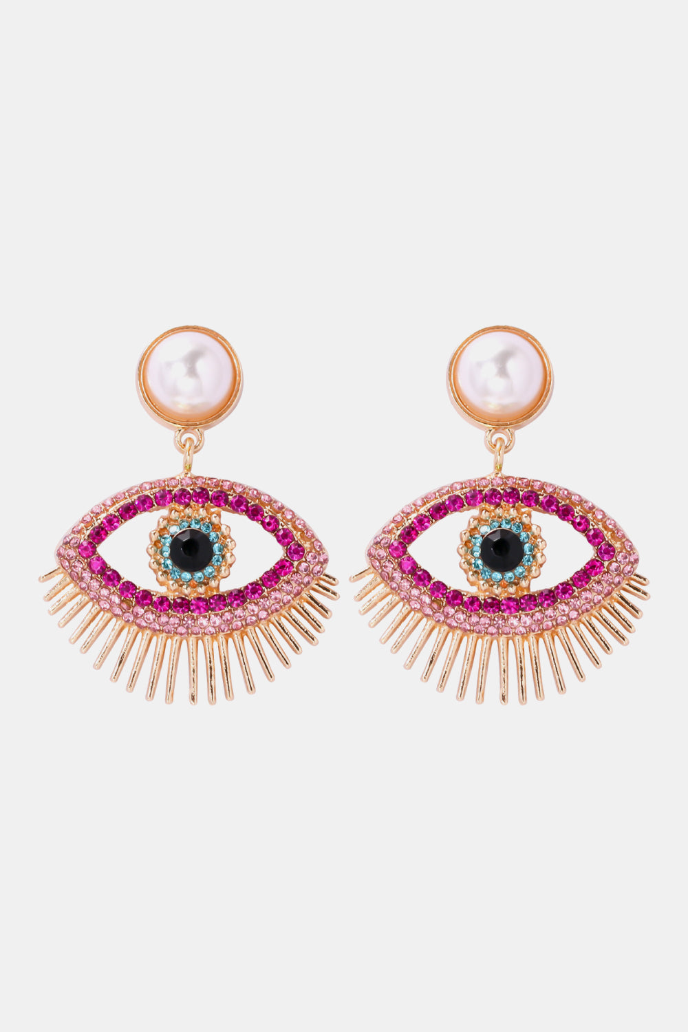 Women Evil Eye Shape Rhinestone Zinc Alloy Synthetic Dangle Halloween Earrings NicholesGifts