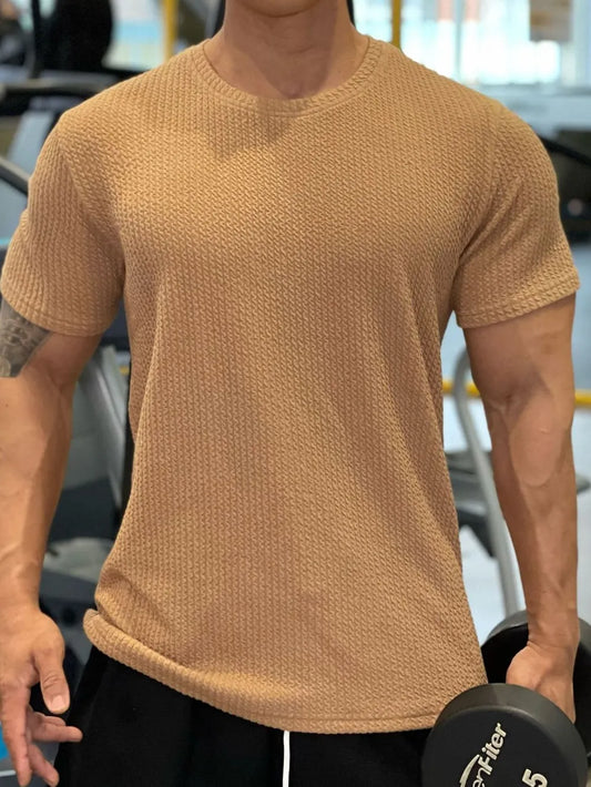 Men's Plus Size Round Neck Short Sleeve T-Shirt Trendsi