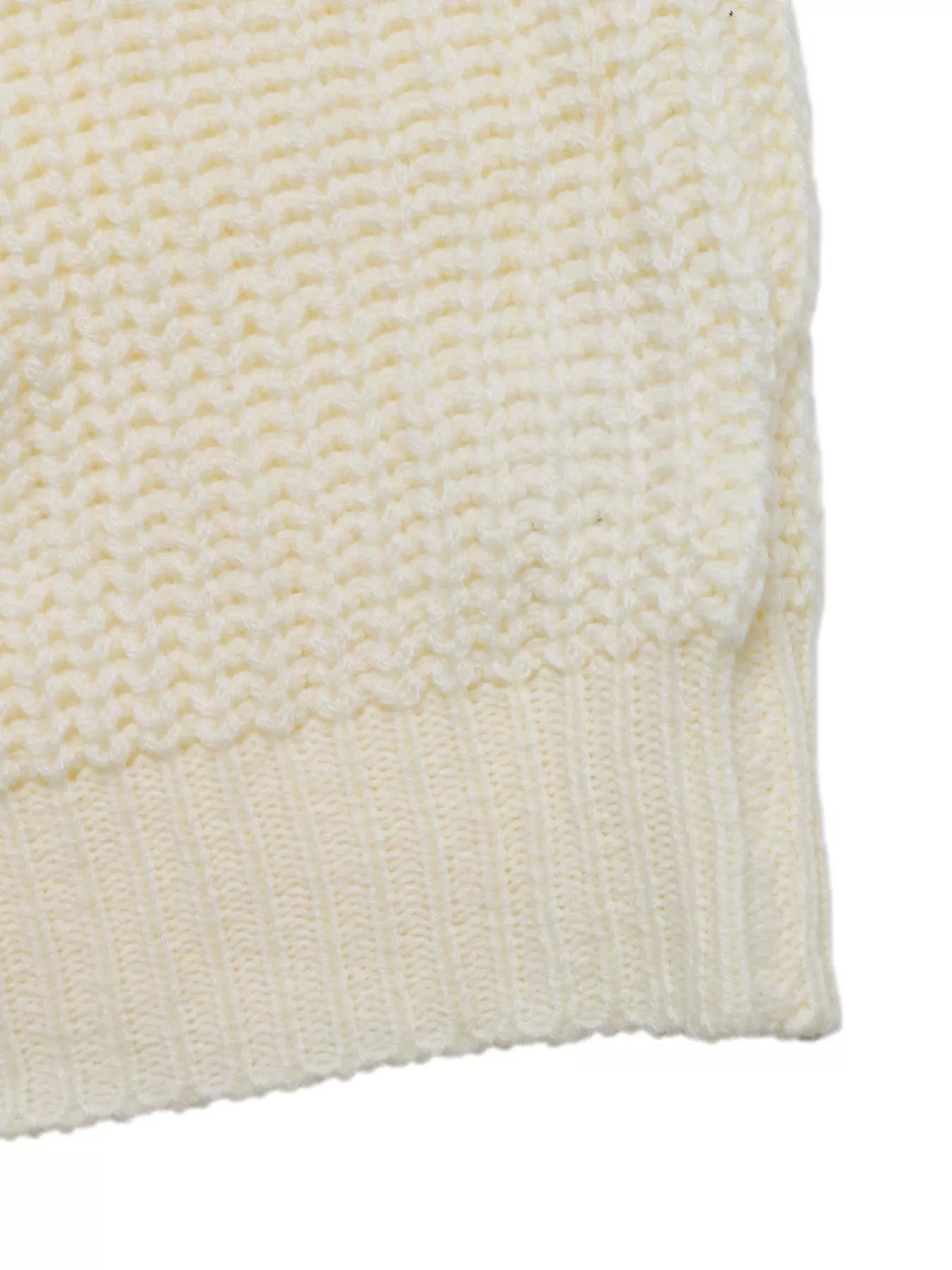 Openwork V-Neck Long Sleeve Sweater