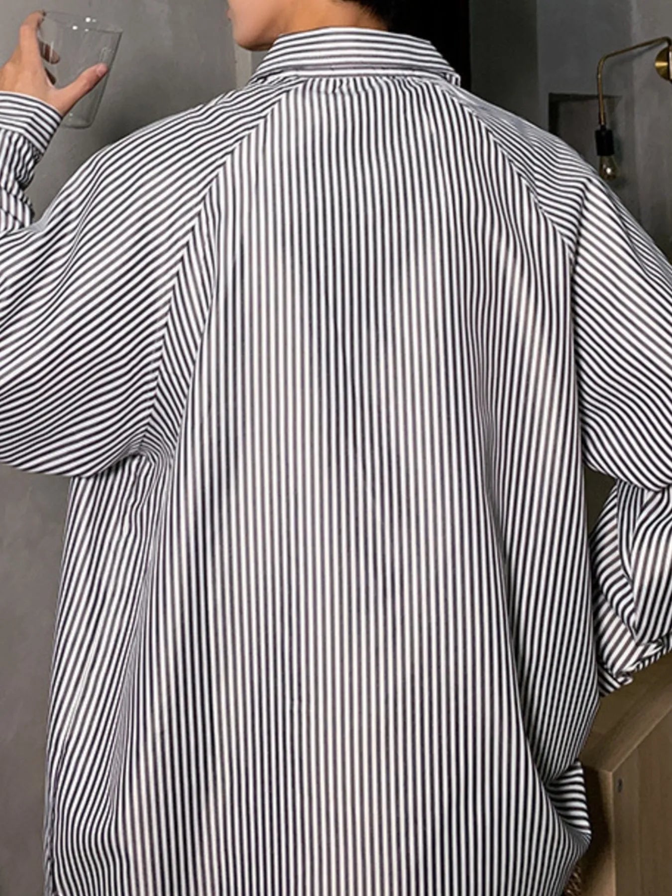 Men's Striped Long Sleeve Button-Up Shirt NicholesGifts