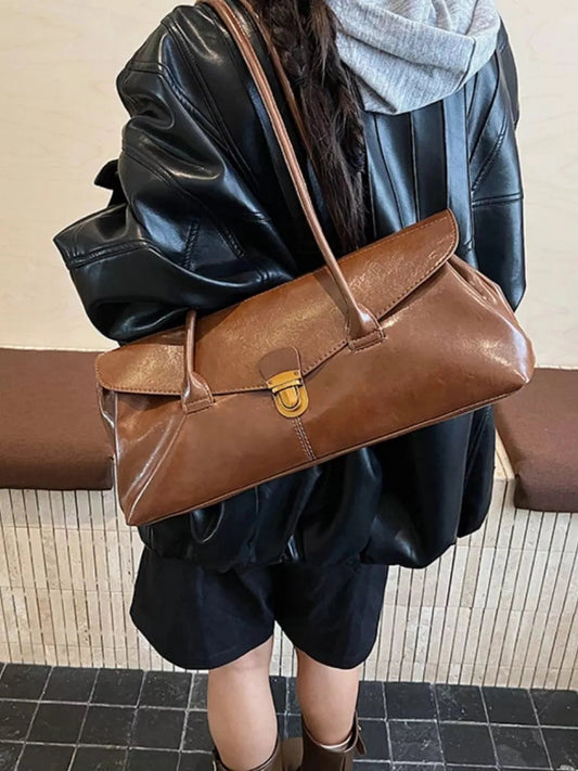 Vintage Style Leather Shoulder Bag nicholesgifts