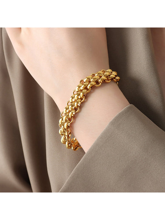 Gold-Plated Toggle Clasp Bracelet