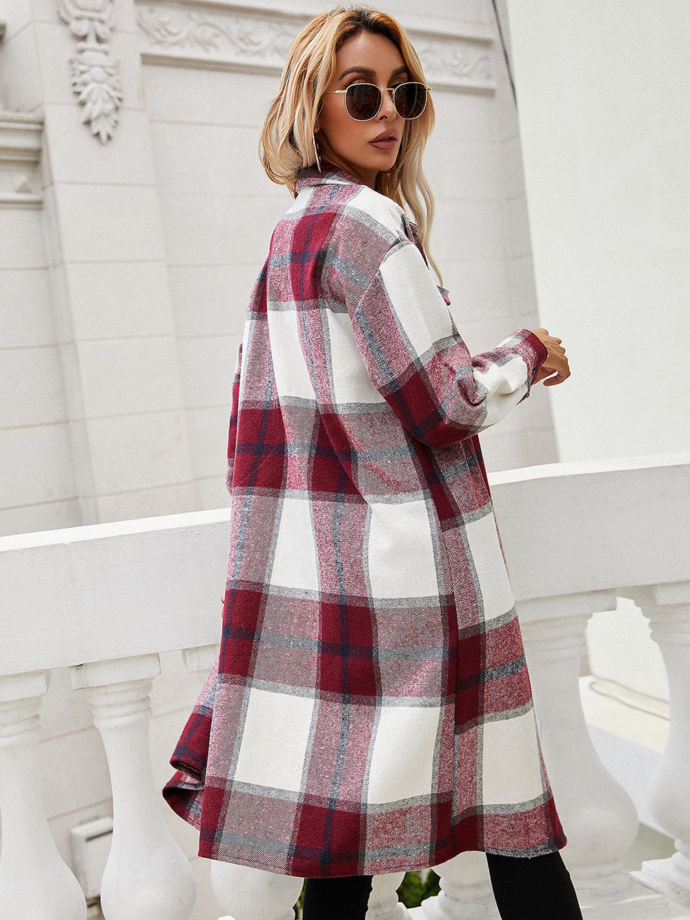 Ivy Lane Plaid Longline Shirt Jacket NicholesGifts