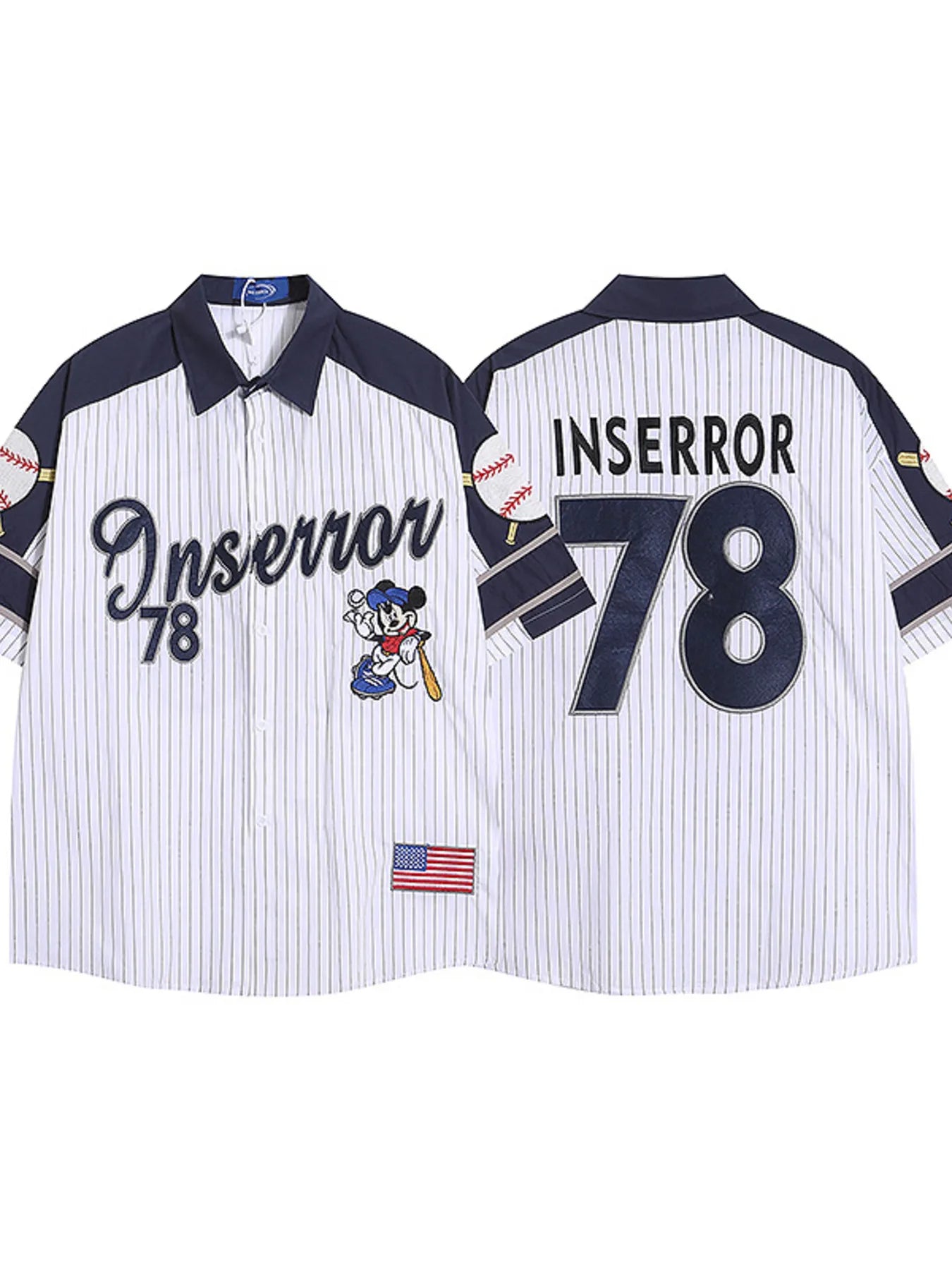 Men's Retro Baseball Style Short Sleeve Button-Up Shirt NicholesGifts