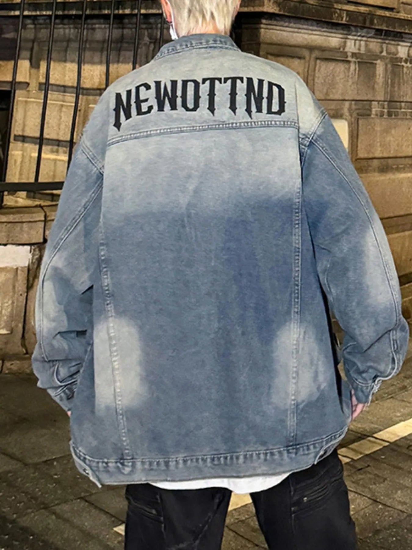 Men's Plus Size Oversized Button Up Washed Denim Jacket Trendsi