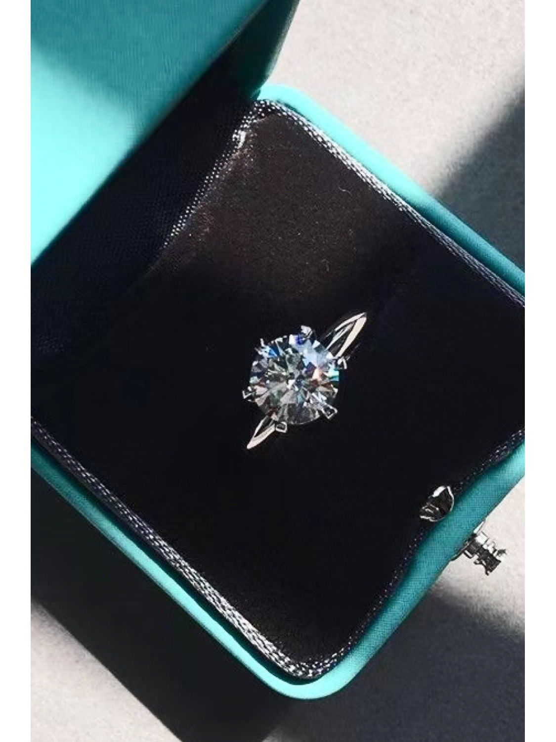 Adored 925 Sterling Silver 3 Carat Moissanite 6-Prong Ring