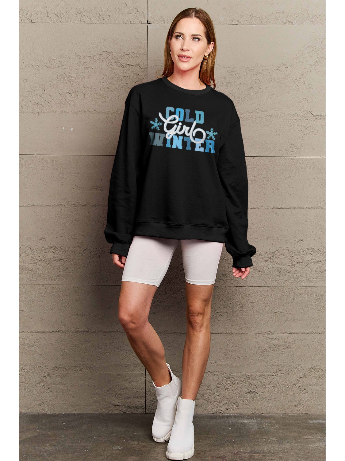 Simply Love Full Size COLD WINTER Graphic Long Sleeve Sweatshirt NicholesGifts