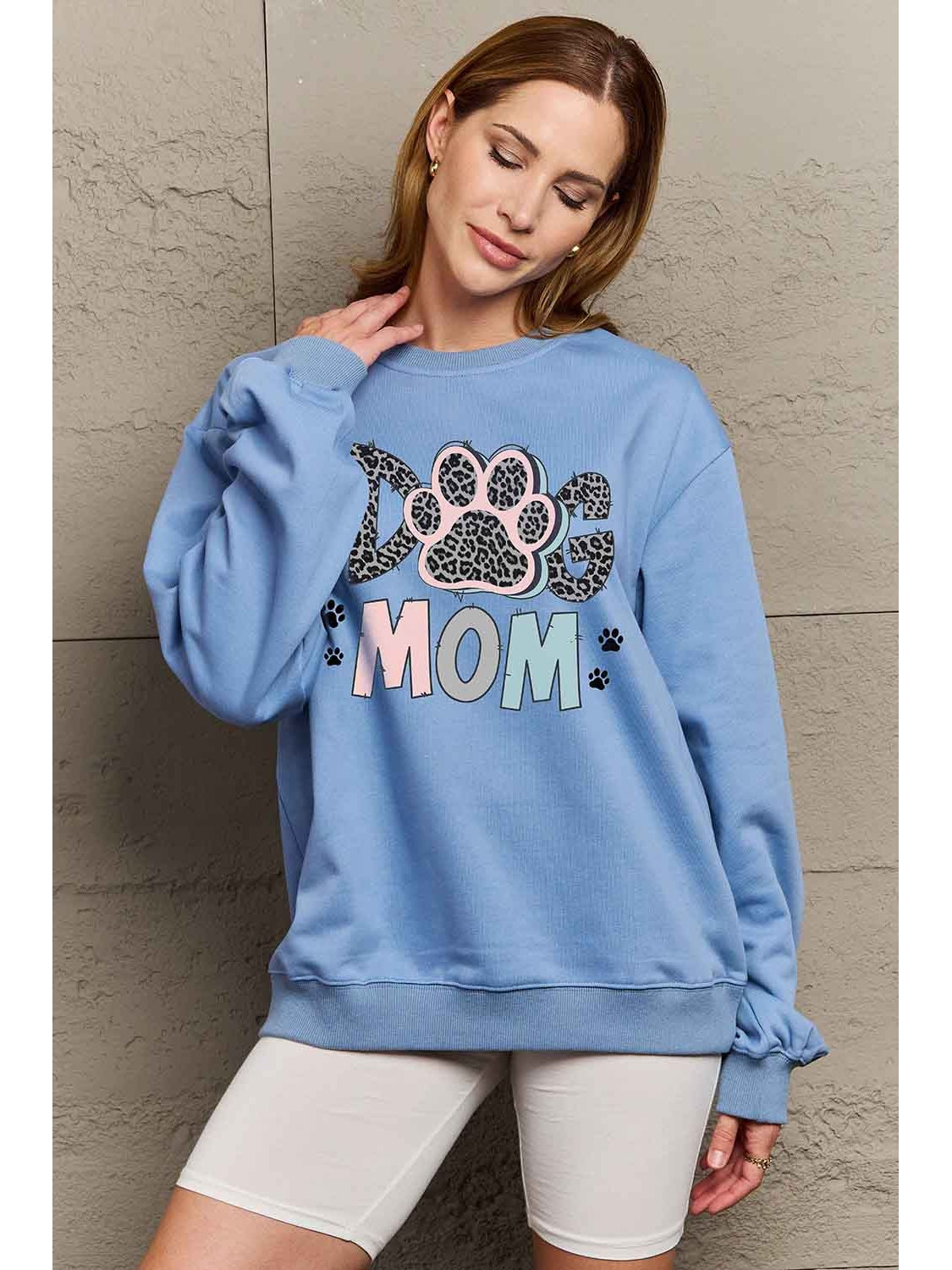 Simply Love Simply Love Full Size DOG MOM Graphic Sweatshirt NicholesGifts