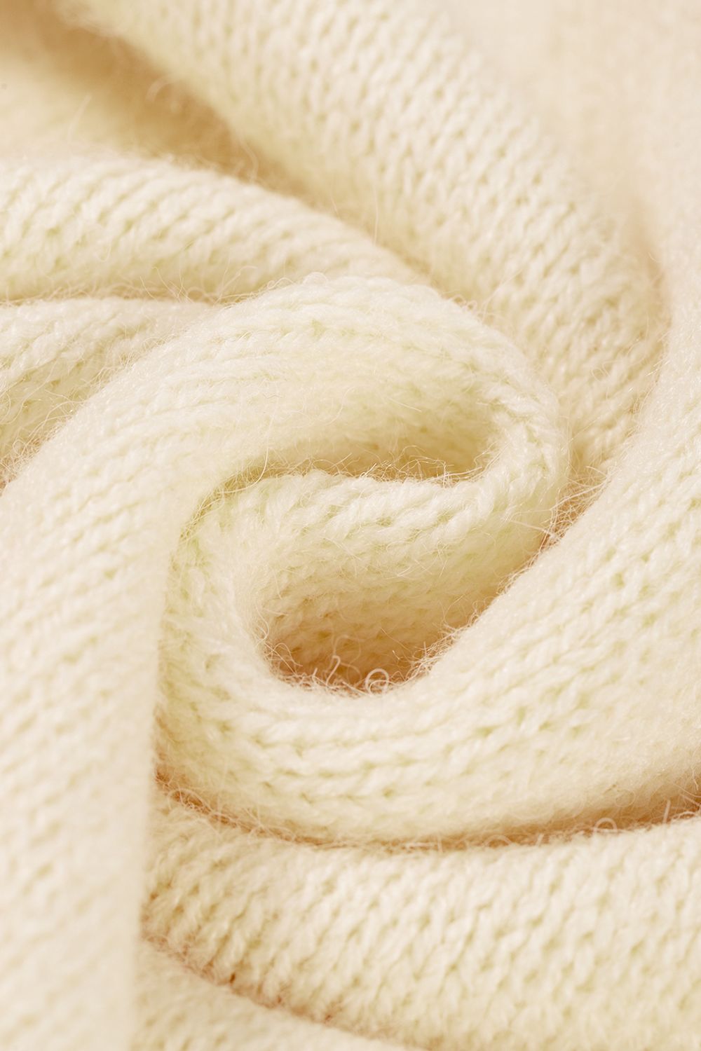 Women Openwork Wavy Striped Round Neck Sweater