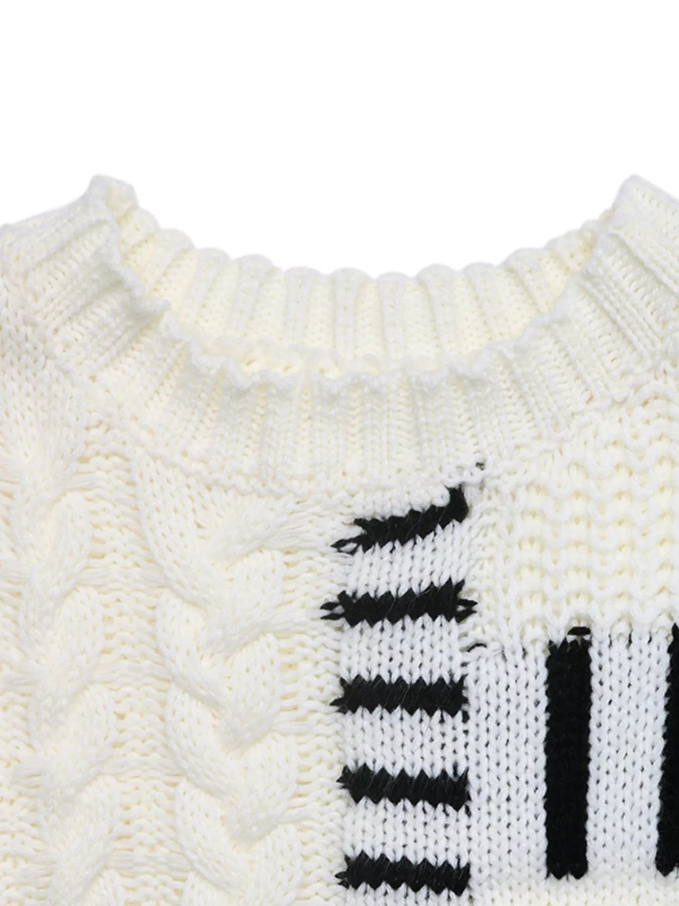 Cable Knit Round Neck Sweater